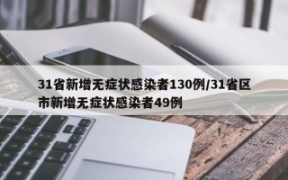 31省新增无症状感染者130例/31省区市新增无症状感染者49例